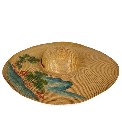 Lot 378 - A large Chinese wicker rice farmers hat.