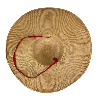 Lot 378 - A large Chinese wicker rice farmers hat.