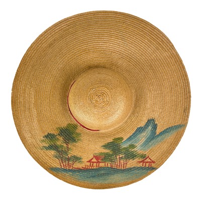 Lot 378 - A large Chinese wicker rice farmers hat.