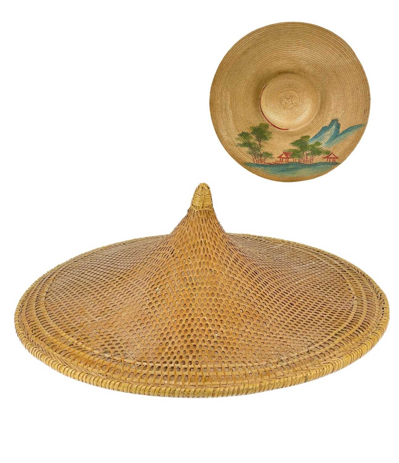 Lot 378 - A large Chinese wicker rice farmers hat.