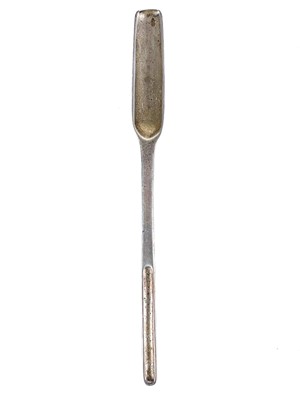 Lot 8 - A Georgian provincial silver marrow scoop.