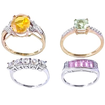 Lot 257 - Four 9ct contemporary gem and diamond set rings by Rocks & Co.