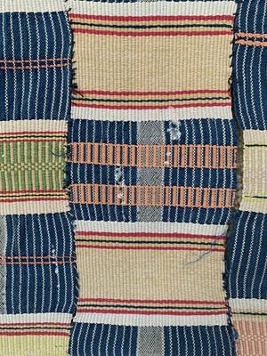Lot 64 - A Ewe Mans cotton cloth, Ghana / Togo, mid 20th century.