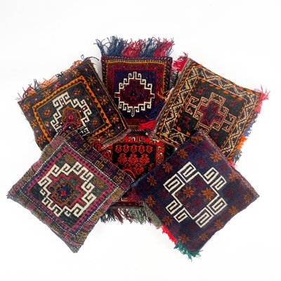 Lot 176 - Six Afghan and Belouch cushions, mid 20th century.