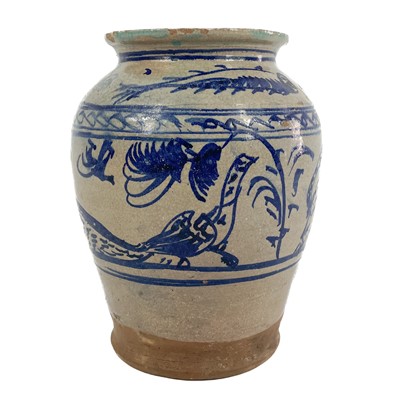 Lot 177 - A Persian pottery vase, 19th century.