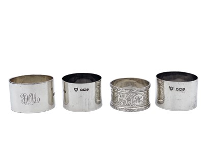 Lot 40 - Seven various silver hallmarked napkin rings.