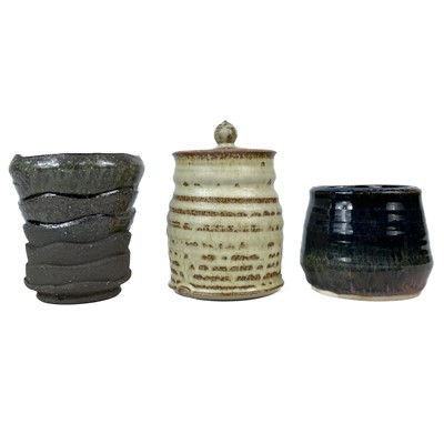 Lot 456 - A small box of Cornish and other studio pottery.