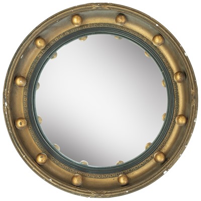 Lot 395 - A gilt frame circular convex mirror.