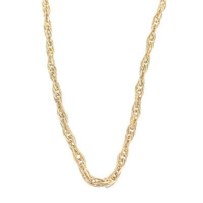 Lot 303 - A modern 9ct hallmarked fancy rope link necklace.