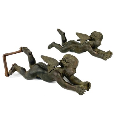 Lot 186 - A pair of late 18th century gilt bronze putti.