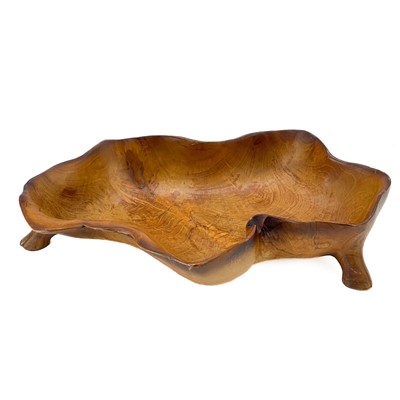 Lot 23 - A fruit wood carved bowl.