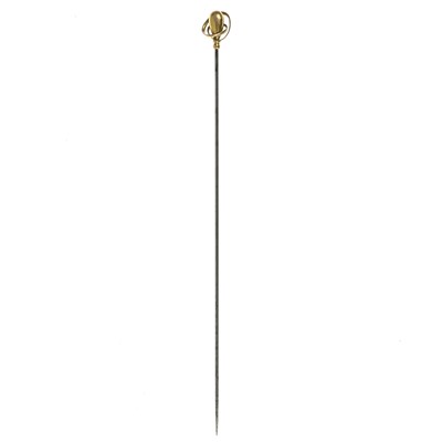 Lot 489 - A Charles Horner hat pin with 9ct gold terminal.