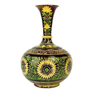 Lot 184 - An Islamic pottery vase, probably Bombay School of Arts, late 19th century.