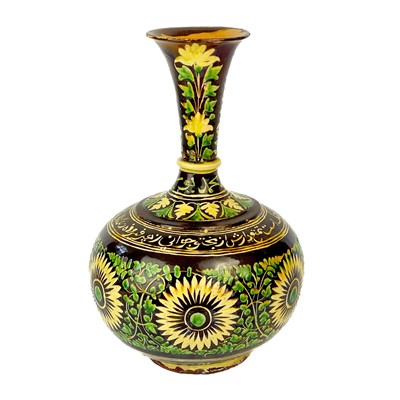 Lot 184 - An Islamic pottery vase, probably Bombay School of Arts, late 19th century.