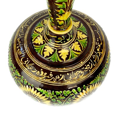 Lot 184 - An Islamic pottery vase, probably Bombay School of Arts, late 19th century.