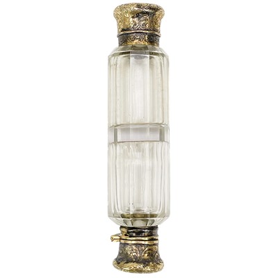 Lot 187 - A double-ended glass and gilt metal scent bottle by S. Mordan & Co