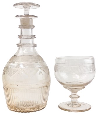 Lot 1 - A George III cut glass decanter, probably Irish.