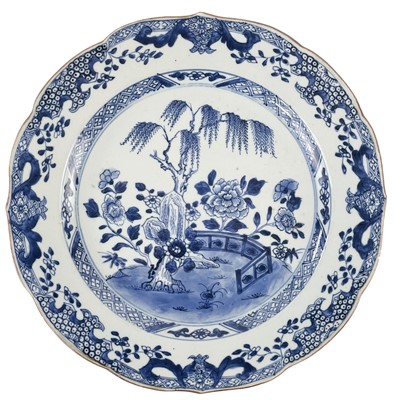 Lot 88 - Two Chinese export blue and white plates, Qianlong period.