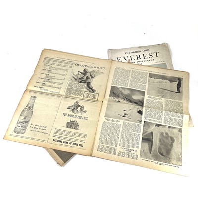 Lot 947 - 1953 Conquering of Mount Everest paper ephemera (x4)