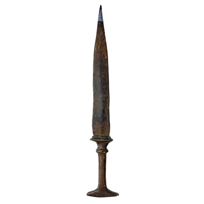 Lot 210 - A Middle Eastern bronze and iron dagger, 18th/19th century.