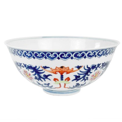 Lot 1207 - A Chinese famille rose porcelain bowl, Jiaqing mark.