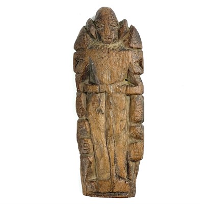 Lot 44 - A small carved walnut figure of a knight.