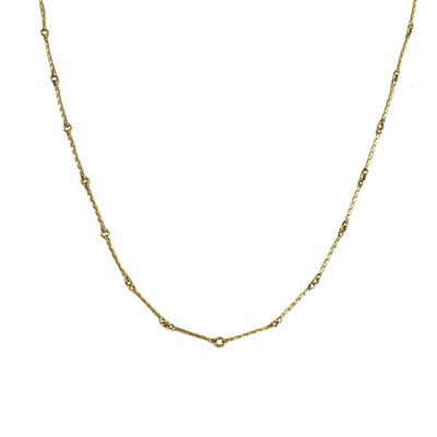 Lot 300 - An Arts & Crafts high purity gold twisted bar link necklace.