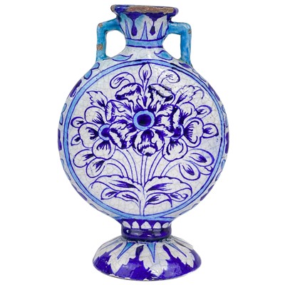 Lot 217 - A Sind pottery moon flask, India, 19th century.