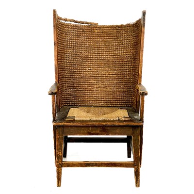 Lot 17 - A small pine framed Orkney chair.