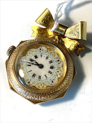 Lot 2644 - Gold fob watch