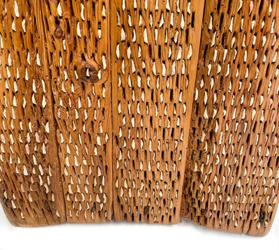 Lot 158 - A Spanish horse-drawn pine Trillo threshing board.
