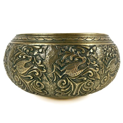 Lot 16 - A Persian polished bronze bowl, 18th century.