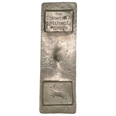 Lot 261 - A Cornish tin smelting Co polished tin ingot.