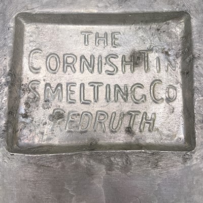 Lot 261 - A Cornish tin smelting Co polished tin ingot.