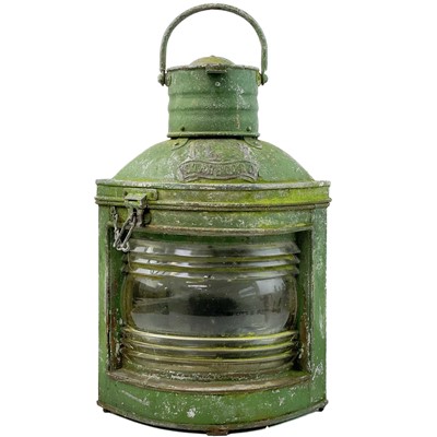 Lot 140 - A galvanized and painted mast lantern by Davey London.