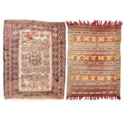 Lot 246 - A Turkish kelim and a Moroccan rug, early-mid 20th century.