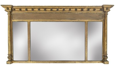 Lot 637 - A Regency gilt gesso landscape overmantel mirror.