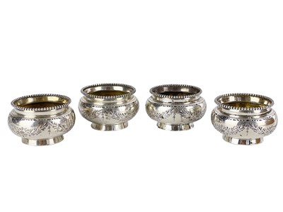 Lot 33 - A Victorian silver set of four salts by Thomas White.