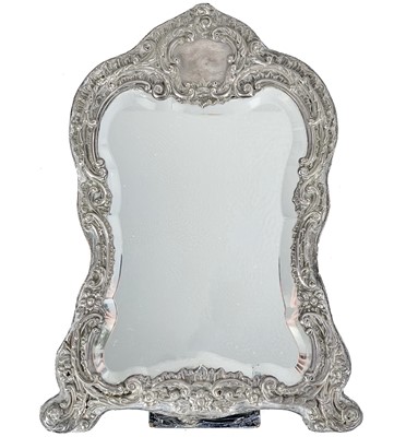 Lot 79 - A Victorian silver framed easel dressing table mirror by Henry Matthews.