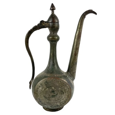 Lot 274 - A Persian tinned copper ewer, 18th/19th century.