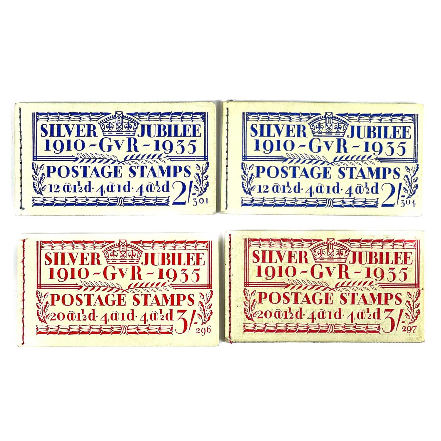 Lot 335 GB 1935 Silver Jubilee stamp booklets x 4