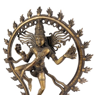 Lot 281 - An Indian bronze figure of Nataraja the dancing shiva, 20th century.