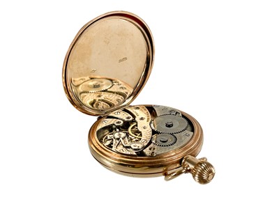 Lot 14 - A 9ct rose gold cased crown wind lever escapement pocket watch.