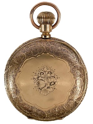 Lot 18 - An Elgin National Watch Co. 14ct rose gold cased crown wind full hunter pocket watch.
