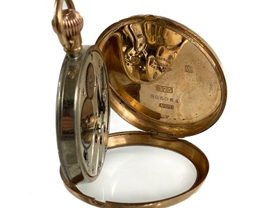 Lot 19 - A Swiss 9ct rose gold cased crown wind cylinder pocket watch.