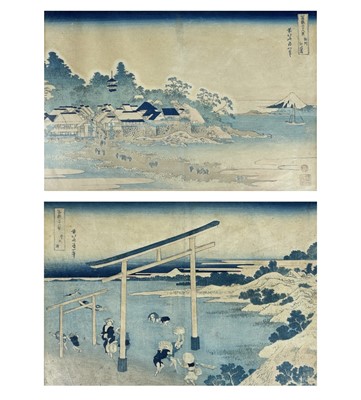 Lot 482 - A Japanese woodblock print, Hokusai.