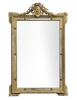 Lot 738 - A Venetian cream and silvered gesso wall mirror.