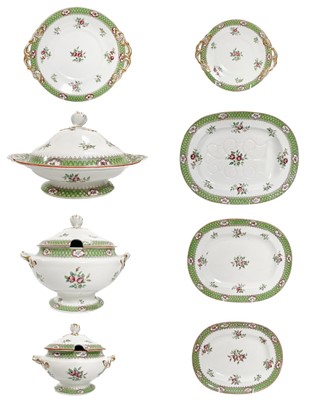 Lot 475 - A collection of diamond rose pattern Minton & Co dinnerware.