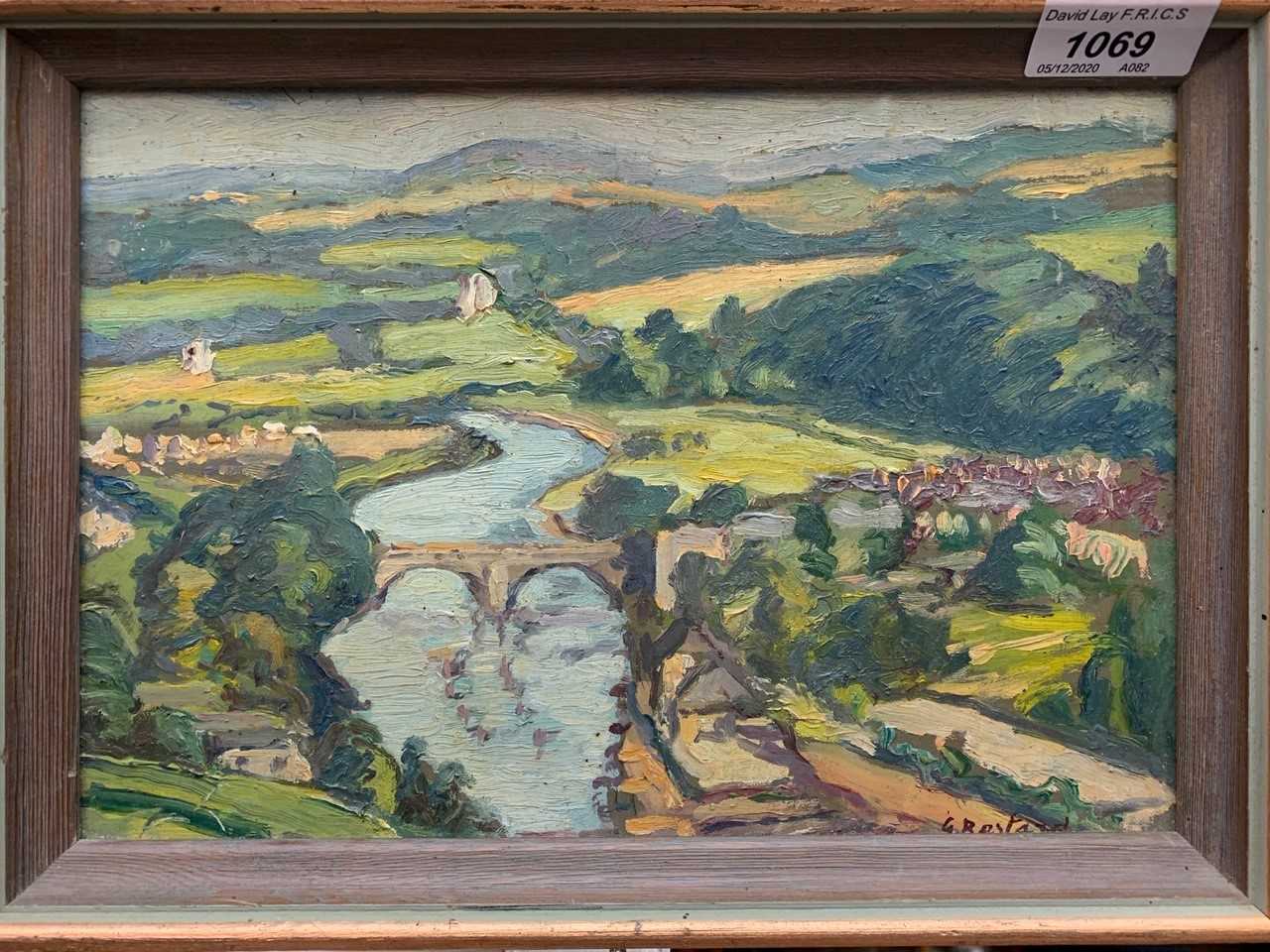 Lot 1069 - Guillermo BESTARD A river landscape Oil on...