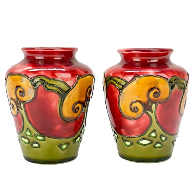 Lot 586 - A pair of Minton secessionist vases.